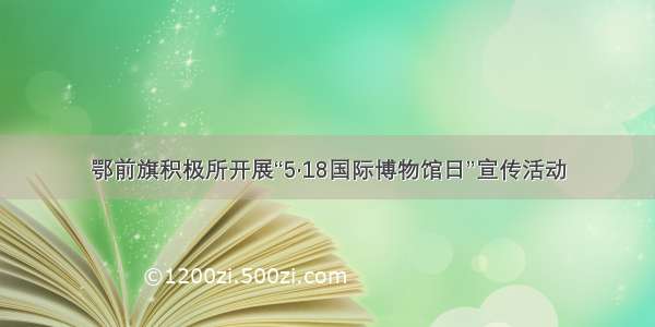 鄂前旗积极所开展“5·18国际博物馆日”宣传活动