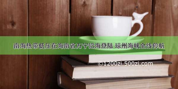 南海热带低压在海南省万宁沿海登陆 琼州海峡全线停航