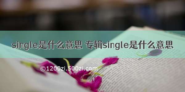 single是什么意思 专辑single是什么意思