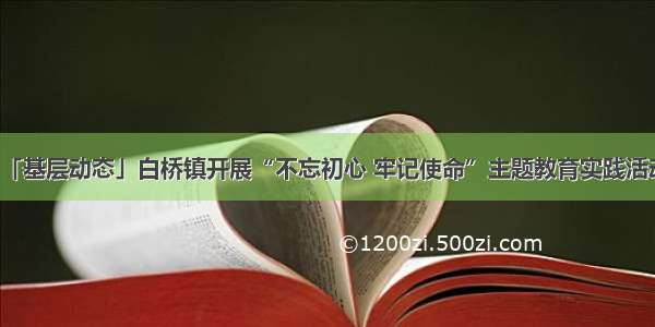 「基层动态」白桥镇开展“不忘初心 牢记使命”主题教育实践活动