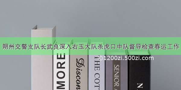 朔州交警支队长武良深入右玉大队杀虎口中队督导检查春运工作