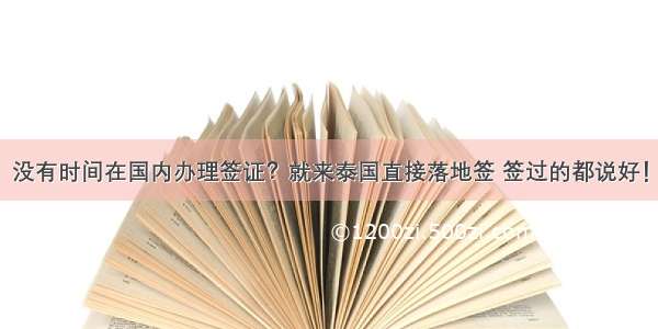 没有时间在国内办理签证？就来泰国直接落地签 签过的都说好！