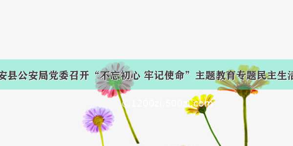 新安县公安局党委召开“不忘初心 牢记使命”主题教育专题民主生活会