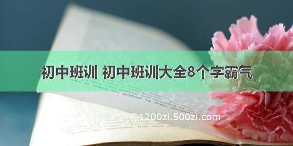 初中班训 初中班训大全8个字霸气