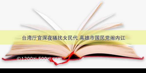 台湾厅官深夜骚扰女民代 高雄市国民党闹内讧