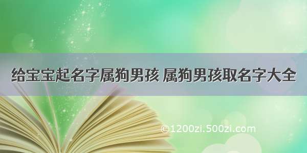 给宝宝起名字属狗男孩 属狗男孩取名字大全