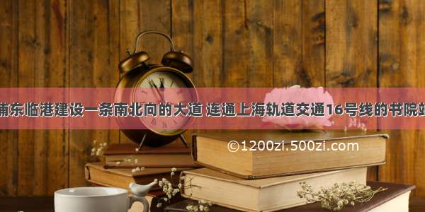 浦东临港建设一条南北向的大道 连通上海轨道交通16号线的书院站