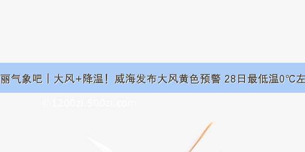 海丽气象吧｜大风+降温！威海发布大风黄色预警 28日最低温0℃左右