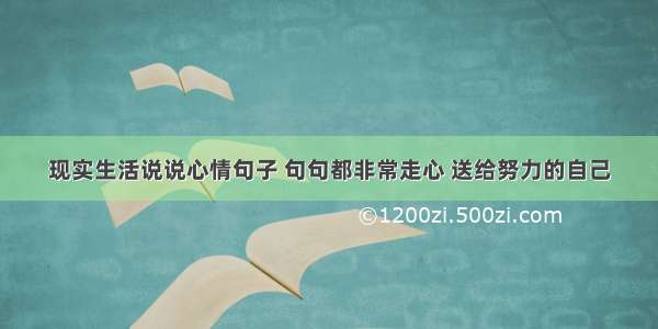 现实生活说说心情句子 句句都非常走心 送给努力的自己