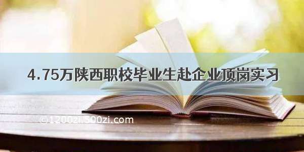 4.75万陕西职校毕业生赴企业顶岗实习