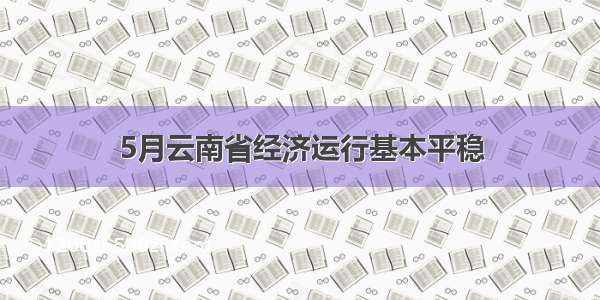 5月云南省经济运行基本平稳