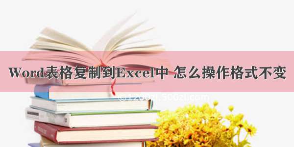 Word表格复制到Excel中 怎么操作格式不变