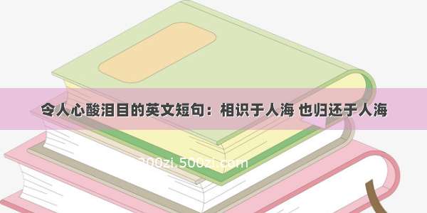 令人心酸泪目的英文短句：相识于人海 也归还于人海