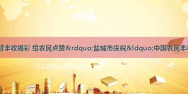 “为勤劳高歌 替丰收喝彩 给农民点赞”盐城市庆祝“中国农民丰收节”活动在响