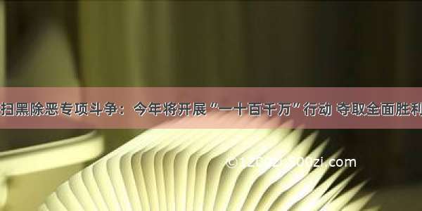 扫黑除恶专项斗争：今年将开展“一十百千万”行动 夺取全面胜利