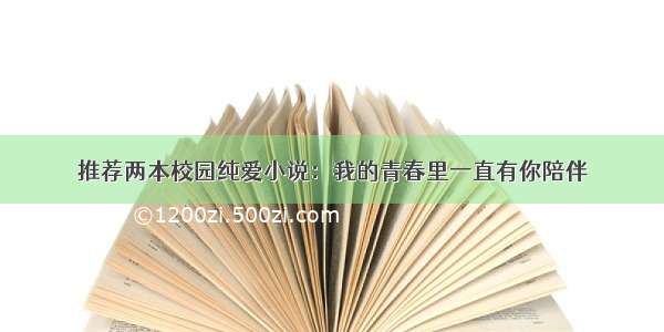 推荐两本校园纯爱小说：我的青春里一直有你陪伴