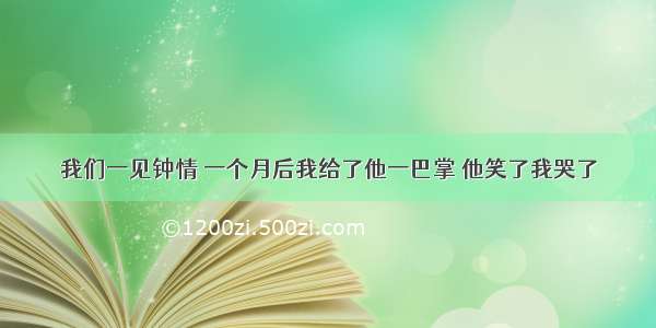 我们一见钟情 一个月后我给了他一巴掌 他笑了我哭了