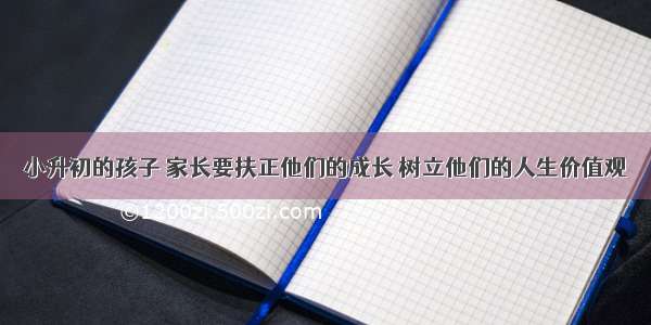 小升初的孩子 家长要扶正他们的成长 树立他们的人生价值观