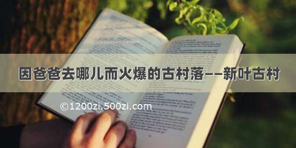 因爸爸去哪儿而火爆的古村落——新叶古村