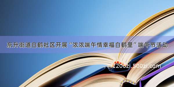 东升街道白鹤社区开展“浓浓端午情幸福白鹤里”端午节活动