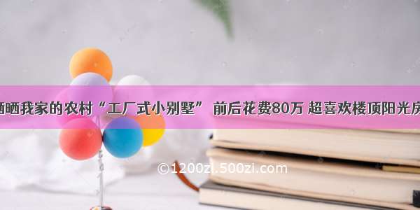 晒晒我家的农村“工厂式小别墅” 前后花费80万 超喜欢楼顶阳光房！