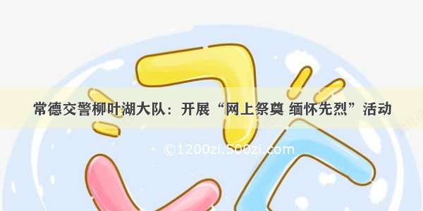 常德交警柳叶湖大队：开展“网上祭奠 缅怀先烈”活动