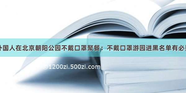 外国人在北京朝阳公园不戴口罩聚餐：不戴口罩游园进黑名单有必要