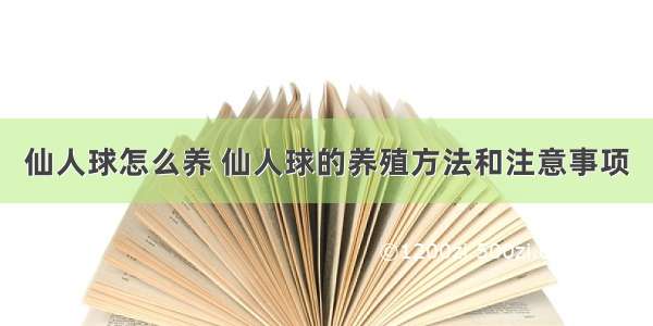 仙人球怎么养 仙人球的养殖方法和注意事项