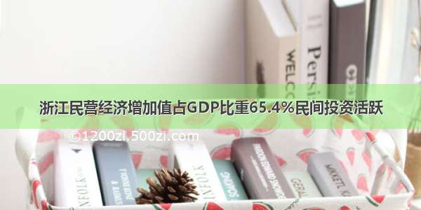 浙江民营经济增加值占GDP比重65.4%民间投资活跃