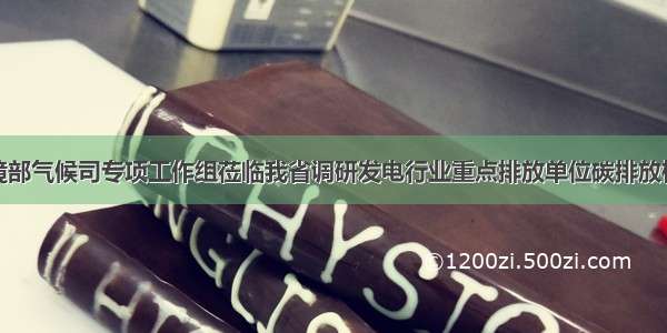 生态环境部气候司专项工作组莅临我省调研发电行业重点排放单位碳排放核查工作