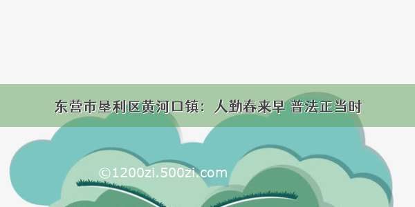 东营市垦利区黄河口镇：人勤春来早 普法正当时