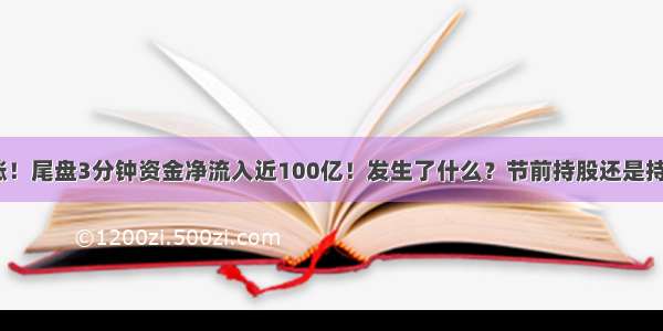 大涨！尾盘3分钟资金净流入近100亿！发生了什么？节前持股还是持币？