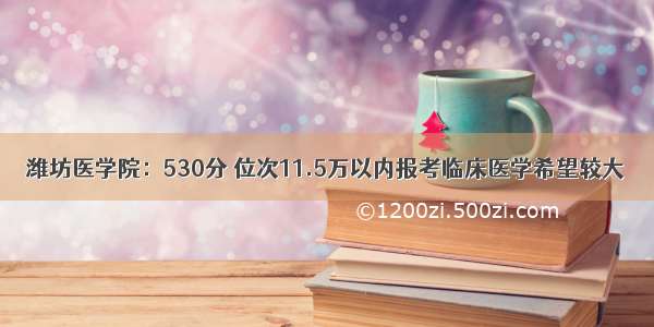 潍坊医学院：530分 位次11.5万以内报考临床医学希望较大