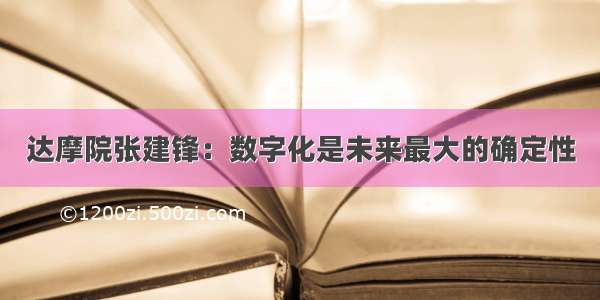 达摩院张建锋：数字化是未来最大的确定性