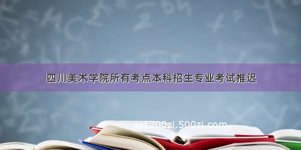 四川美术学院所有考点本科招生专业考试推迟