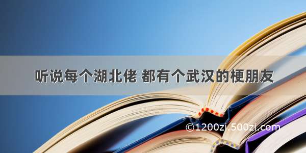 听说每个湖北佬 都有个武汉的梗朋友