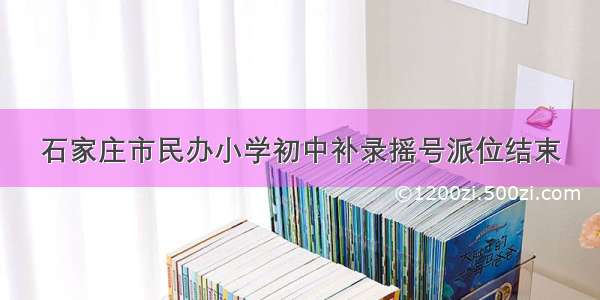 石家庄市民办小学初中补录摇号派位结束