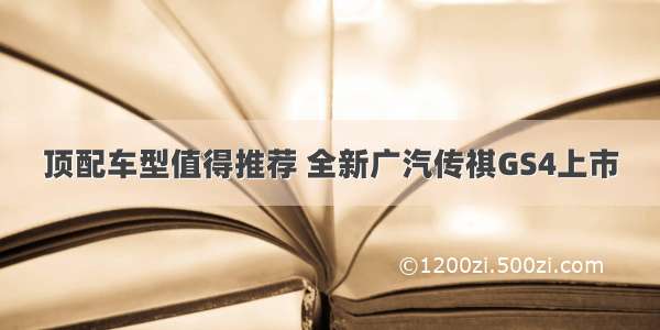 顶配车型值得推荐 全新广汽传祺GS4上市