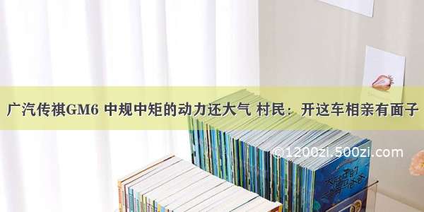 广汽传祺GM6 中规中矩的动力还大气 村民：开这车相亲有面子