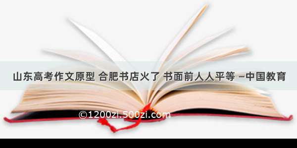 山东高考作文原型 合肥书店火了 书面前人人平等 —中国教育