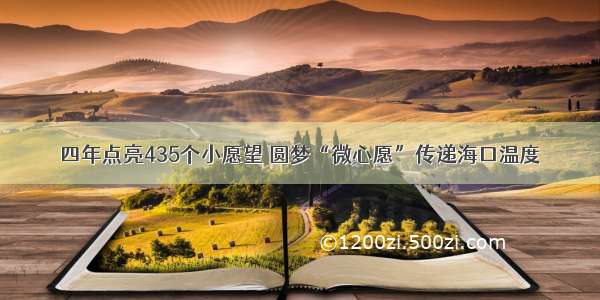 四年点亮435个小愿望 圆梦“微心愿”传递海口温度