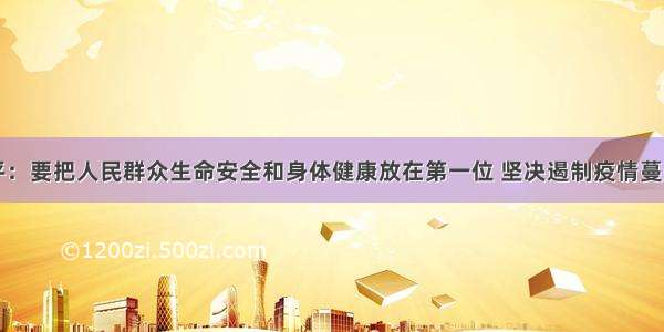 习近平：要把人民群众生命安全和身体健康放在第一位 坚决遏制疫情蔓延势头