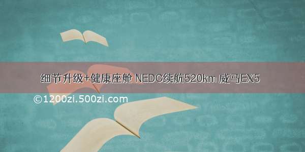 细节升级+健康座舱 NEDC续航520km 威马EX5