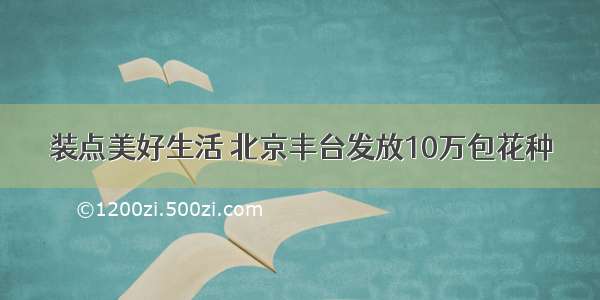 装点美好生活 北京丰台发放10万包花种