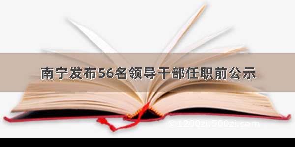 南宁发布56名领导干部任职前公示