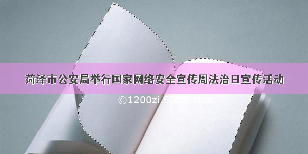 菏泽市公安局举行国家网络安全宣传周法治日宣传活动