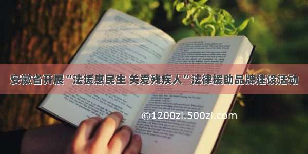 安徽省开展“法援惠民生 关爱残疾人”法律援助品牌建设活动