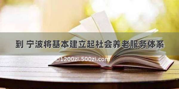 到 宁波将基本建立起社会养老服务体系