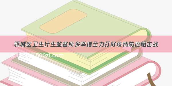 驿城区卫生计生监督所多举措全力打好疫情防控阻击战