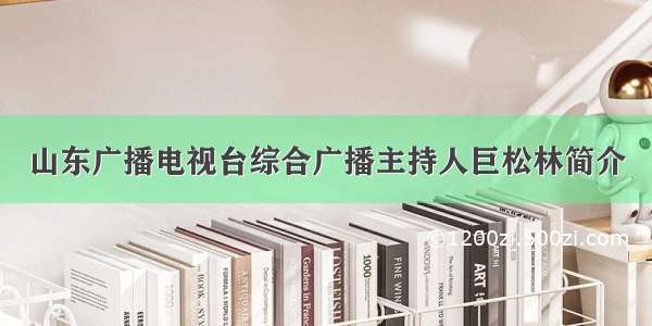 山东广播电视台综合广播主持人巨松林简介